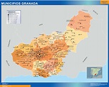 Mapa municipios provincia Granada | Mapas Murales de España y el Mundo
