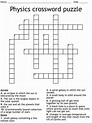 Physics crossword puzzle - WordMint