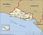 Map of El Salvador with cities and geographical facts population ...