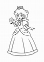 Princesa Peach con Estrella para colorear, imprimir e dibujar ...