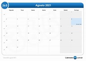 Calendário agosto 2021