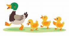 Cartoon Illustration Of Mother And Baby Ducks 13480841 Vector Art at ...