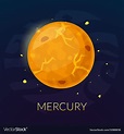 The planet Mercury, vector illustration isolated on background ...