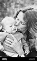Former model Jean Shrimpton, 36, pictured with baby son Thaddeus, aged ...