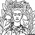 Frida self portrait | Pinturas para colorir, Atividades de artes ...