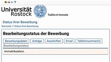 Uni Rostock - Bin ich jetzt immatrikuliert (siehe Bild)? (Ausbildung ...