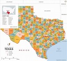 Condado de mapa de Texas (36 "W x 32.61" H): Amazon.es: Oficina y papelería