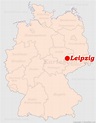 Leipzig auf der Deutschlandkarte