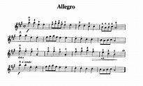 Partitura de la canción "Allegro" para Violín | Método Suzuki - Las ...
