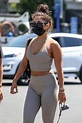 vanessa hudgens displays her fit physique in matching crop top and leggings as she hits the gym ...