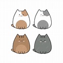 Premium Vector | Cute baby cat icon set collection
