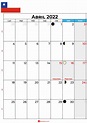 Descargar Calendario abril 2022 Chile para imprimir – Calendarena