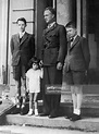 King LEOPOLD III of Belgium with his three sons Crown Prince BAUDOUIN ...