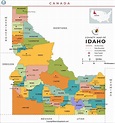 Labeled Map of Idaho Capital & Cities