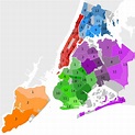 A Cidade de nova Iorque mapa do distrito - Nova York distritos (mapa de ...