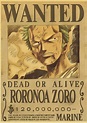 Poster Wanted Zoro | Boutique Manga