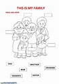 My family: Family members worksheet pdf | Family worksheet, Learning ...