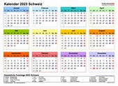 Kalender 2023 Schweiz zum Ausdrucken als PDF