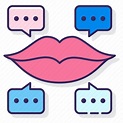 Lips, marketing, mouth, word icon