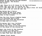 Country Music:House Of The Rising Sun-The Animals Lyrics and Chords