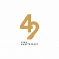 42 Vector Art PNG, 42 Year Anniversary Logo Vector Template Design ...