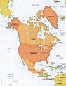 Vector Map North America continent XL relief | One Stop Map