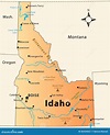 Mappa dell'Idaho illustrazione vettoriale. Illustrazione di orientale ...