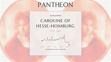 Caroline of Hesse-Homburg Biography - Princess of Schwarzburg ...