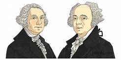 George Washington und John Adams Illustration - Twinkl