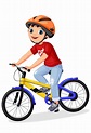 Happy little boy in helmet riding bicycle 1307844 Vector Art at Vecteezy