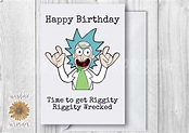 Tarjeta de cumpleaños de Rick y Morty. Tiempo de cumpleaños | Etsy