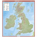 British Isles - physical features wall map | Ordnance Survey Shop