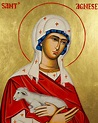 Saint Agnes icon Handmade Greek Orthodox icon St Agnes of | Etsy