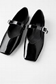 Square toe mary janes in 2020 | Leather, Character shoes, Zara