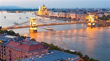 Immagine Budapest Ungheria Danube ponte Fiumi Serata Città 1920x1080