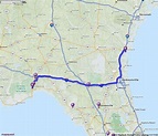 Driving Directions from Crawfordville, Florida to Brunswick, Georgia ...