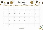 Calendario Mayo 2022 para imprimir GRATIS - Una Casita de Papel