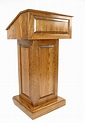 Solid Wood Podium | Dark Oak Adjustable Lectern