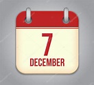 Icono de la aplicación calendario Vector. 7 de diciembre — Vector de ...