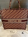 Christian dior CD Tote bag handbag large red burgundy, Women's Fashion ...