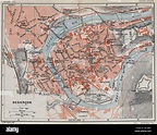 BESANÇON Besançon. Ciudad Vintage ville mapa plan carte. Doubs, 1930 ...