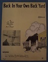 Sheet Music For 1928 Back In Your Own Back Yard