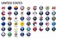 Todas las banderas de los estados de estados unidos | Vector Premium