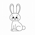 lindo contorno conejo, conejito para colorear. conejo conejito dibujos ...