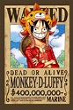 Luffy's Wanted Poster | Luffy, Anime manga, One piece recompensas