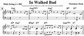 In Walked Bud Jazz Script? Buy the Kenny Barron transcription here!