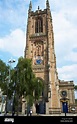 The Tower of Derby Cathedral from Iron Gate Derby UK Stock Photo - Alamy