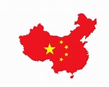 República Popular de China mapa con bandera 8479291 Vector en Vecteezy