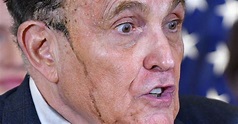 Rudy Giuliani's hair dye streaked down his face in bizarre press ...