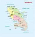 Administrative map of Martinique with cities and airports | Martinique ...